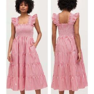 NWOT HILL HOUSE Home Ellie Nap Midi Dress in Red Stripe size TN (adult XS)